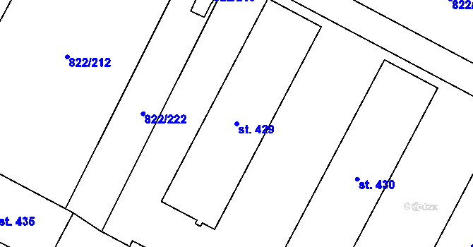 Parcela st. 429 v KÚ Mošnov, Katastrální mapa