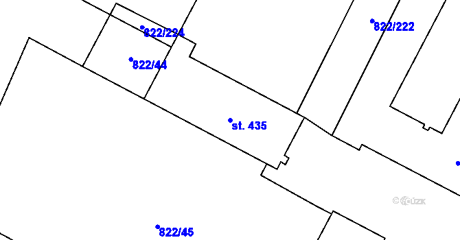 Parcela st. 435 v KÚ Mošnov, Katastrální mapa