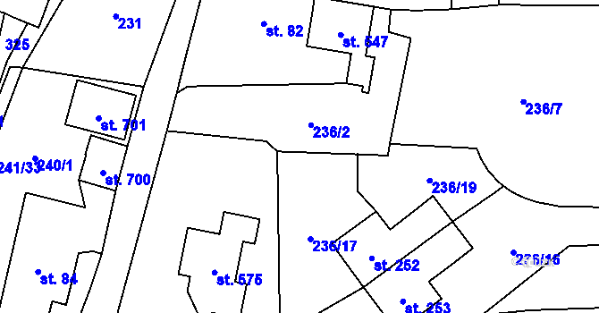 Parcela st. 236/4 v KÚ Mošnov, Katastrální mapa