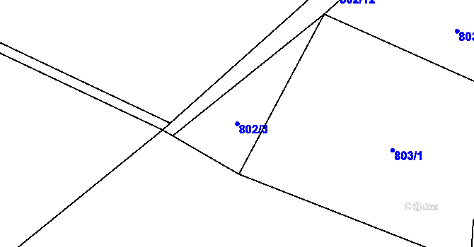 Parcela st. 802/3 v KÚ Mošnov, Katastrální mapa