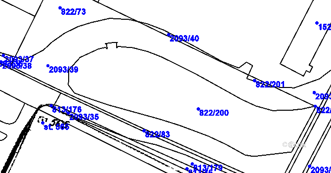 Parcela st. 822/73 v KÚ Mošnov, Katastrální mapa