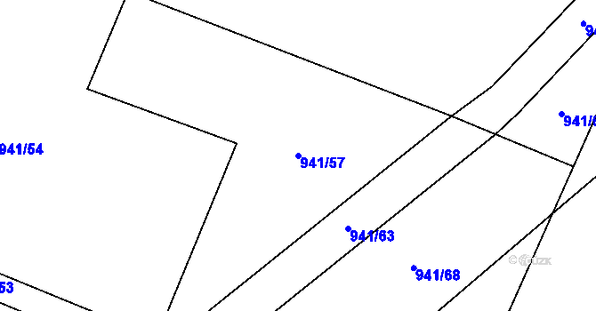 Parcela st. 941/57 v KÚ Mošnov, Katastrální mapa