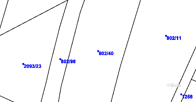 Parcela st. 802/40 v KÚ Mošnov, Katastrální mapa