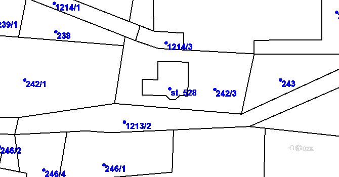 Parcela st. 528 v KÚ Mošnov, Katastrální mapa