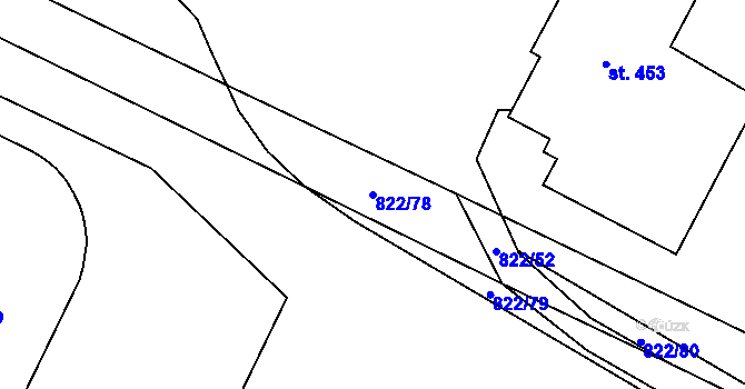 Parcela st. 822/78 v KÚ Mošnov, Katastrální mapa