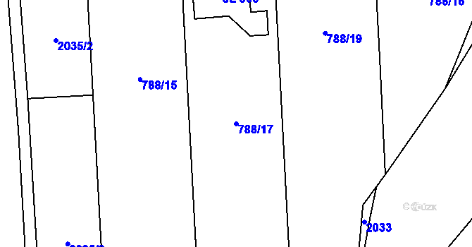 Parcela st. 788/17 v KÚ Mošnov, Katastrální mapa
