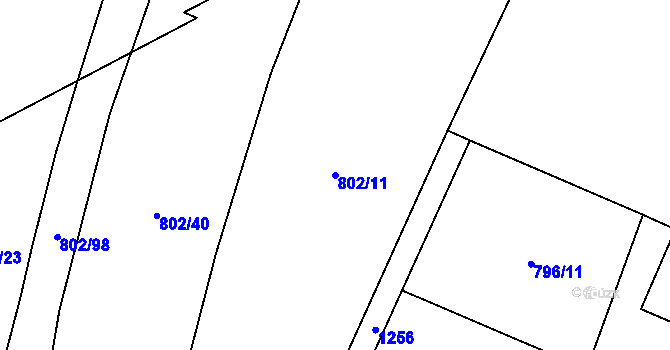 Parcela st. 802/11 v KÚ Mošnov, Katastrální mapa