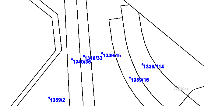 Parcela st. 1339/15 v KÚ Mošnov, Katastrální mapa