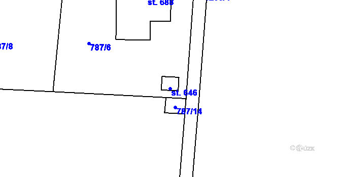 Parcela st. 646 v KÚ Mošnov, Katastrální mapa