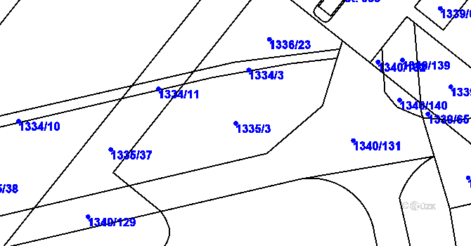 Parcela st. 1335/3 v KÚ Mošnov, Katastrální mapa