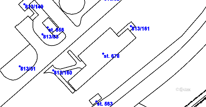 Parcela st. 678 v KÚ Mošnov, Katastrální mapa