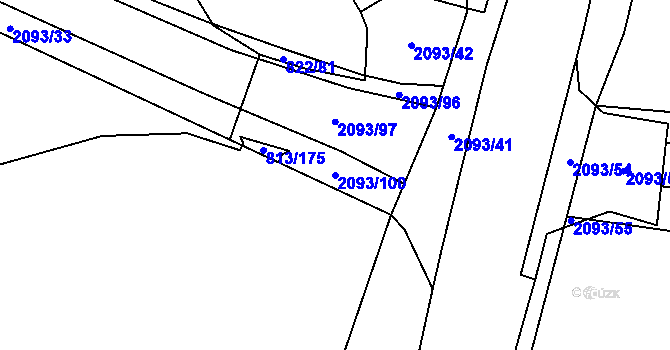 Parcela st. 2093/100 v KÚ Mošnov, Katastrální mapa
