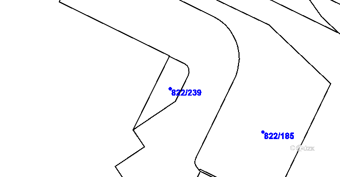 Parcela st. 822/239 v KÚ Mošnov, Katastrální mapa