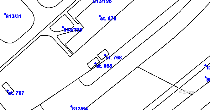 Parcela st. 768 v KÚ Mošnov, Katastrální mapa