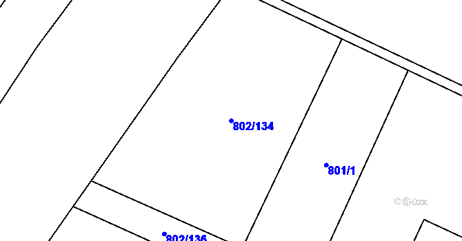 Parcela st. 802/134 v KÚ Mošnov, Katastrální mapa