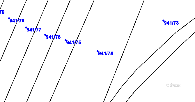 Parcela st. 941/74 v KÚ Mošnov, Katastrální mapa