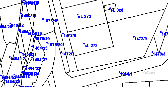 Parcela st. 272 v KÚ Mouchnice, Katastrální mapa