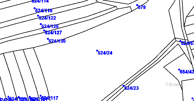Parcela st. 524/24 v KÚ Mouchnice, Katastrální mapa