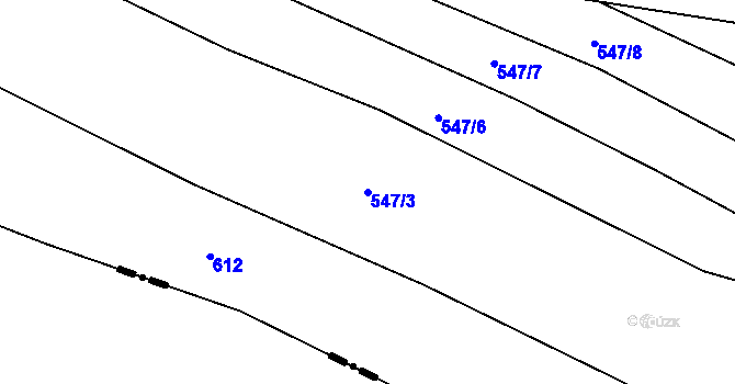 Parcela st. 547/3 v KÚ Mouchnice, Katastrální mapa