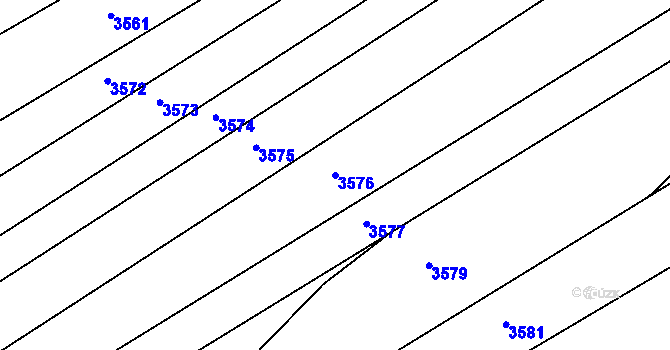 Parcela st. 3576 v KÚ Mouřínov, Katastrální mapa