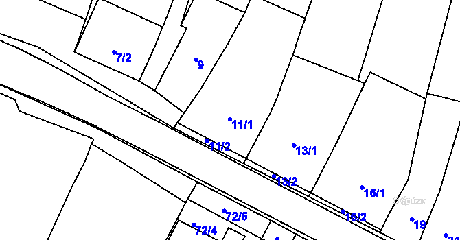Parcela st. 11 v KÚ Moutnice, Katastrální mapa