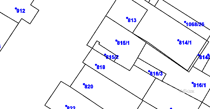 Parcela st. 815/2 v KÚ Moutnice, Katastrální mapa