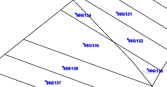 Parcela st. 995/135 v KÚ Moutnice, Katastrální mapa