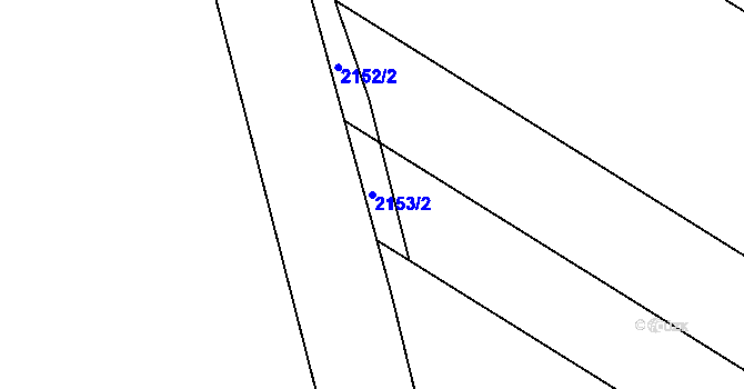 Parcela st. 2153/2 v KÚ Moutnice, Katastrální mapa