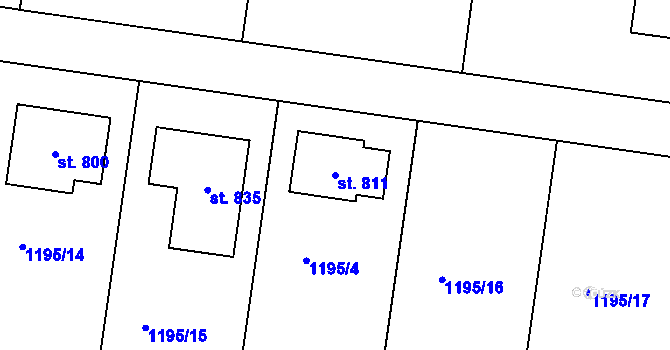 Parcela st. 811 v KÚ Mrač, Katastrální mapa