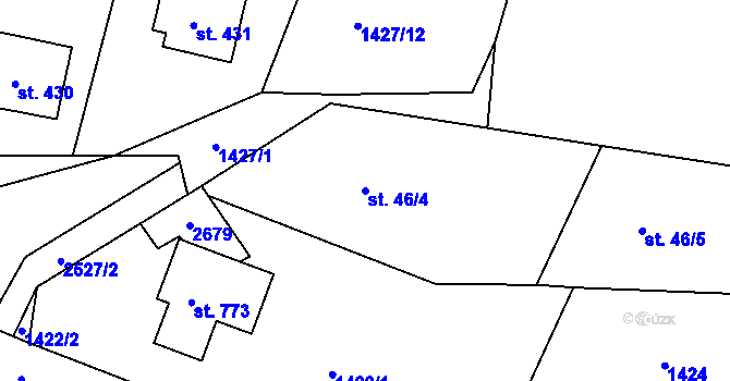 Parcela st. 46/4 v KÚ Mrač, Katastrální mapa