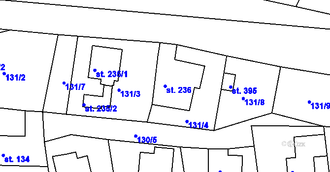 Parcela st. 236 v KÚ Mrač, Katastrální mapa