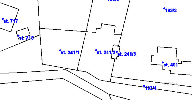 Parcela st. 241/2 v KÚ Mrač, Katastrální mapa