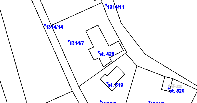 Parcela st. 425 v KÚ Mrač, Katastrální mapa