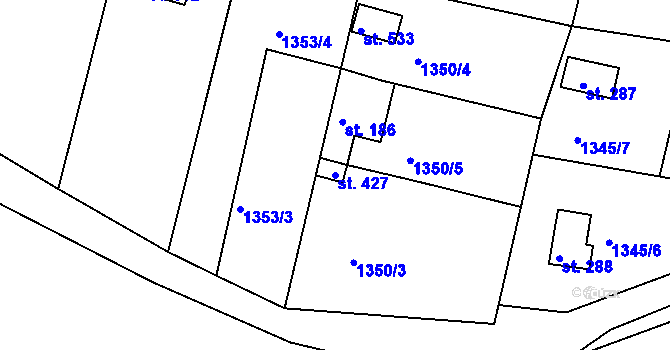 Parcela st. 427 v KÚ Mrač, Katastrální mapa