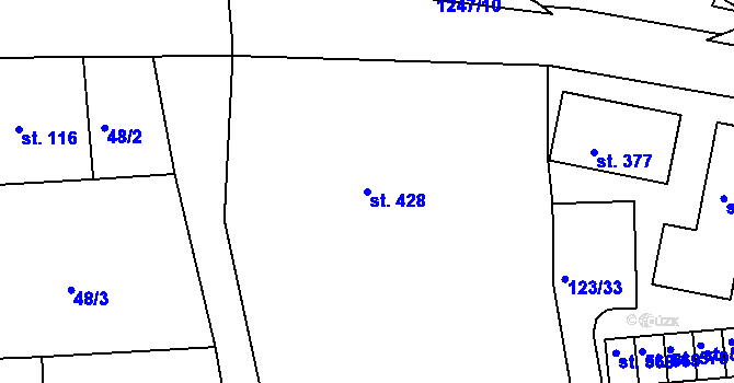 Parcela st. 428 v KÚ Mrač, Katastrální mapa