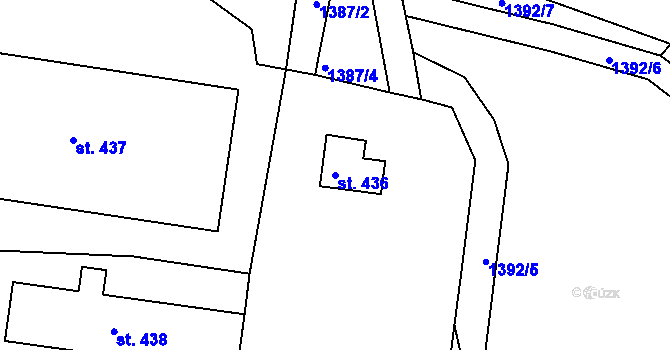 Parcela st. 436 v KÚ Mrač, Katastrální mapa
