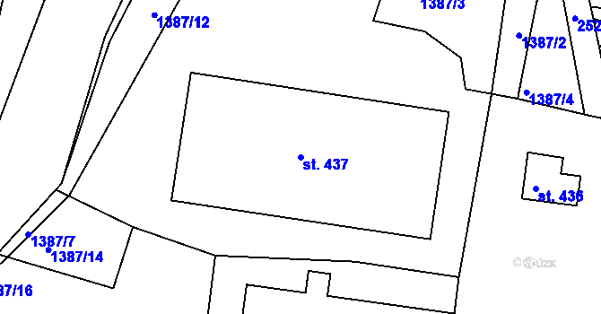 Parcela st. 437 v KÚ Mrač, Katastrální mapa
