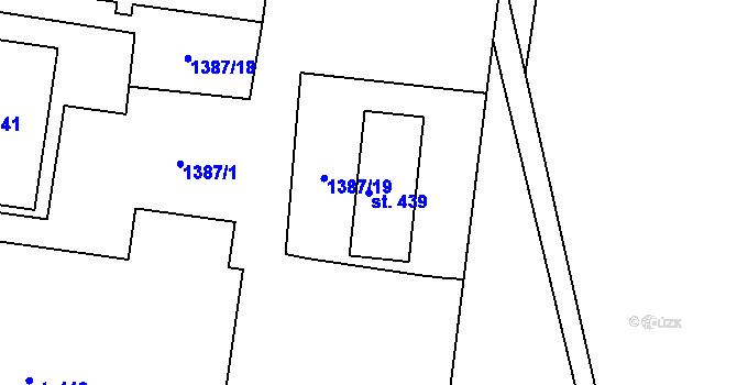 Parcela st. 439 v KÚ Mrač, Katastrální mapa