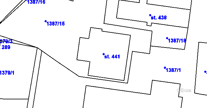 Parcela st. 441 v KÚ Mrač, Katastrální mapa
