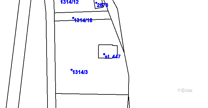 Parcela st. 447 v KÚ Mrač, Katastrální mapa