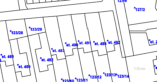 Parcela st. 491 v KÚ Mrač, Katastrální mapa