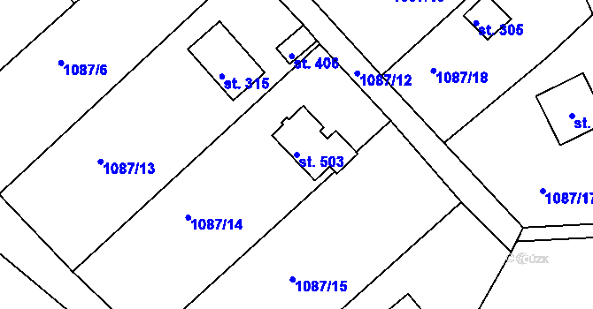 Parcela st. 503 v KÚ Mrač, Katastrální mapa