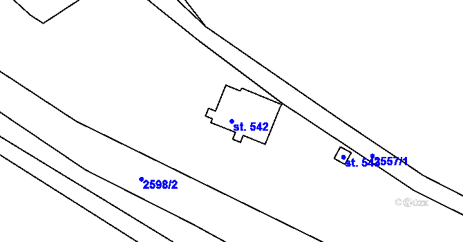 Parcela st. 542 v KÚ Mrač, Katastrální mapa
