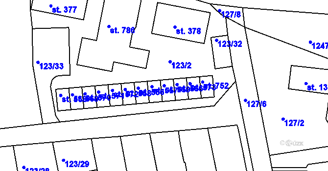 Parcela st. 559 v KÚ Mrač, Katastrální mapa