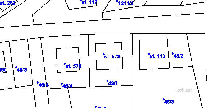 Parcela st. 578 v KÚ Mrač, Katastrální mapa
