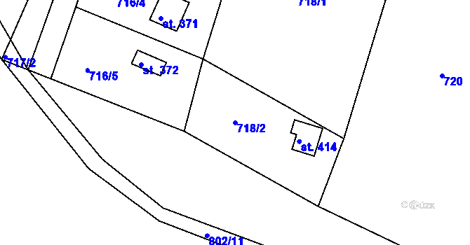 Parcela st. 718/2 v KÚ Mrač, Katastrální mapa
