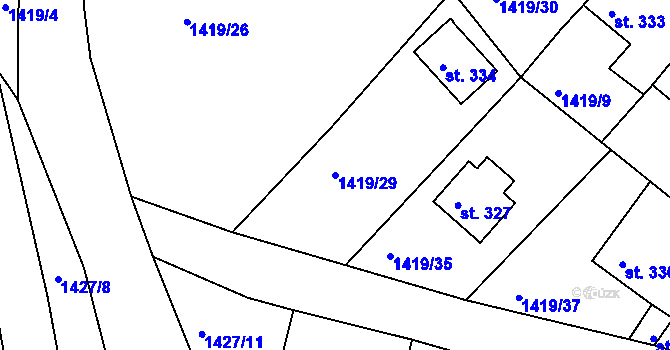 Parcela st. 1419/29 v KÚ Mrač, Katastrální mapa