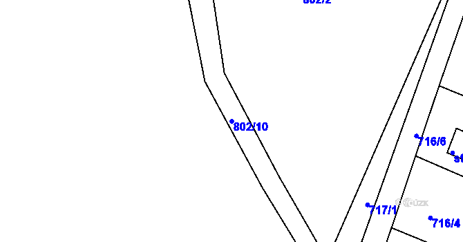 Parcela st. 802/10 v KÚ Mrač, Katastrální mapa