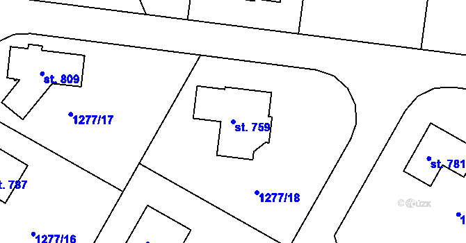 Parcela st. 759 v KÚ Mrač, Katastrální mapa