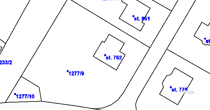 Parcela st. 762 v KÚ Mrač, Katastrální mapa